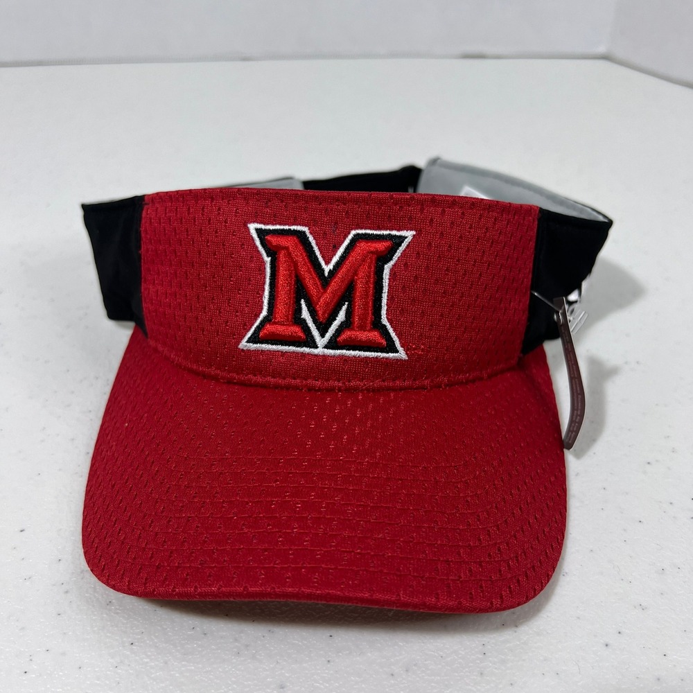 Adidas Miami Hurricanes Visor Climalite Red Black Logo OSFA Pickleball